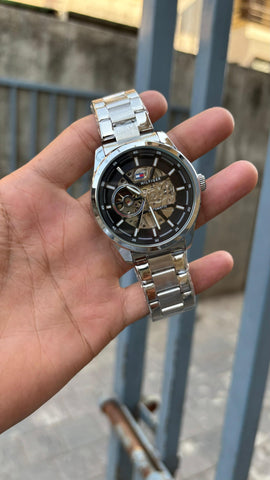 Tomm_y Hil_figer Automatic Watch – Stainless Steel Full Automatic Self Winding Machine Black Dial Watch